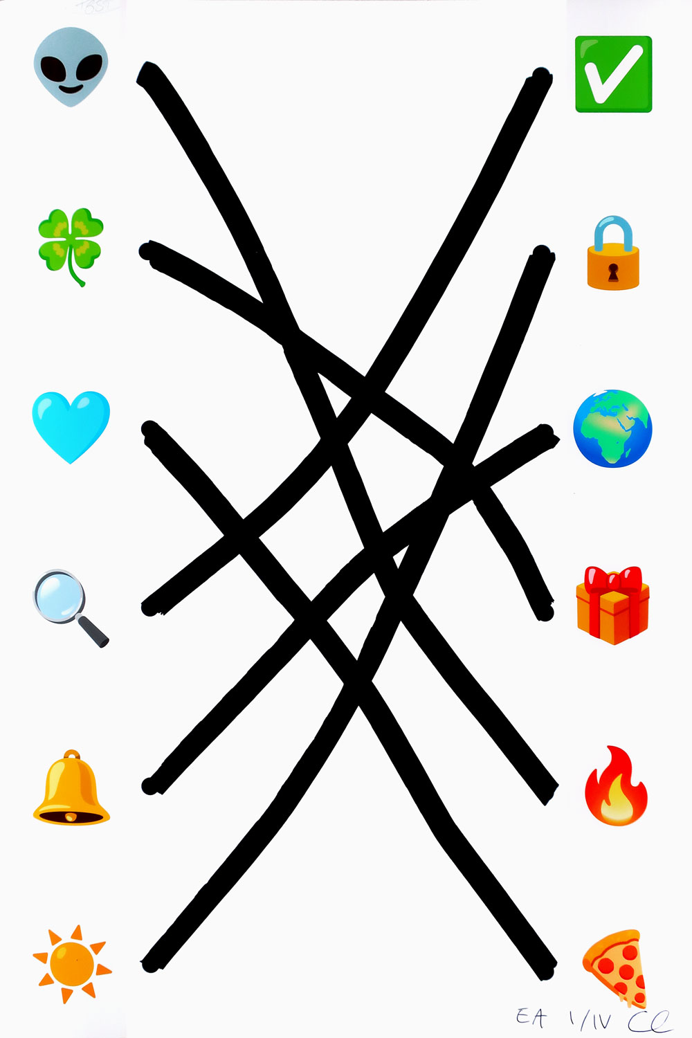 Claude Closky, ‘Connections,’ 2023, Marseille: Tchikebe. Digital print, permanent felt-tip pen, 60 x 40 cm. Signed and numbered edition of 12 (+ 4 A.P). 